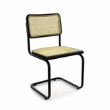 Set Van 4 Bas Eetkamerstoelen - Rotan Design Zwart
