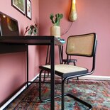 Set Van 4 Bas Eetkamerstoelen - Rotan Design Zwart