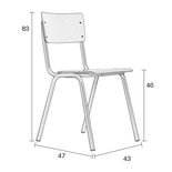 Workliving - School Eetkamerstoel - Houten Design Wit