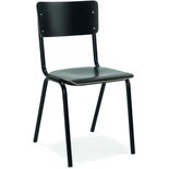 Workliving - School Eetkamerstoel - Houten Design - Zwart