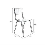 Workliving - School Eetkamerstoel - Houten Design - Zwart
